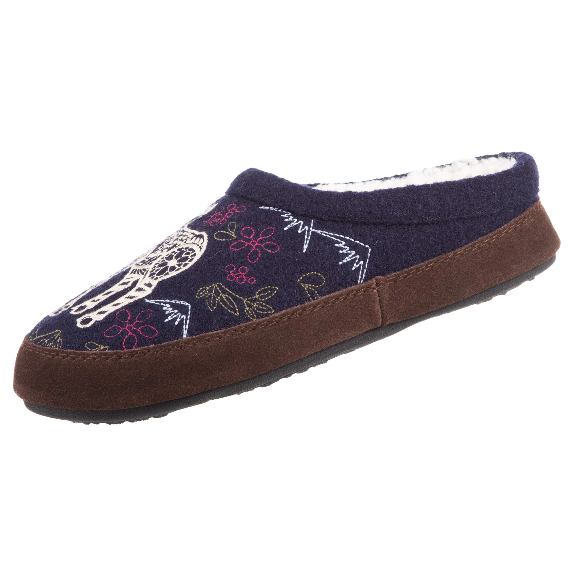 Acorn navy embroidered slipper photo 4