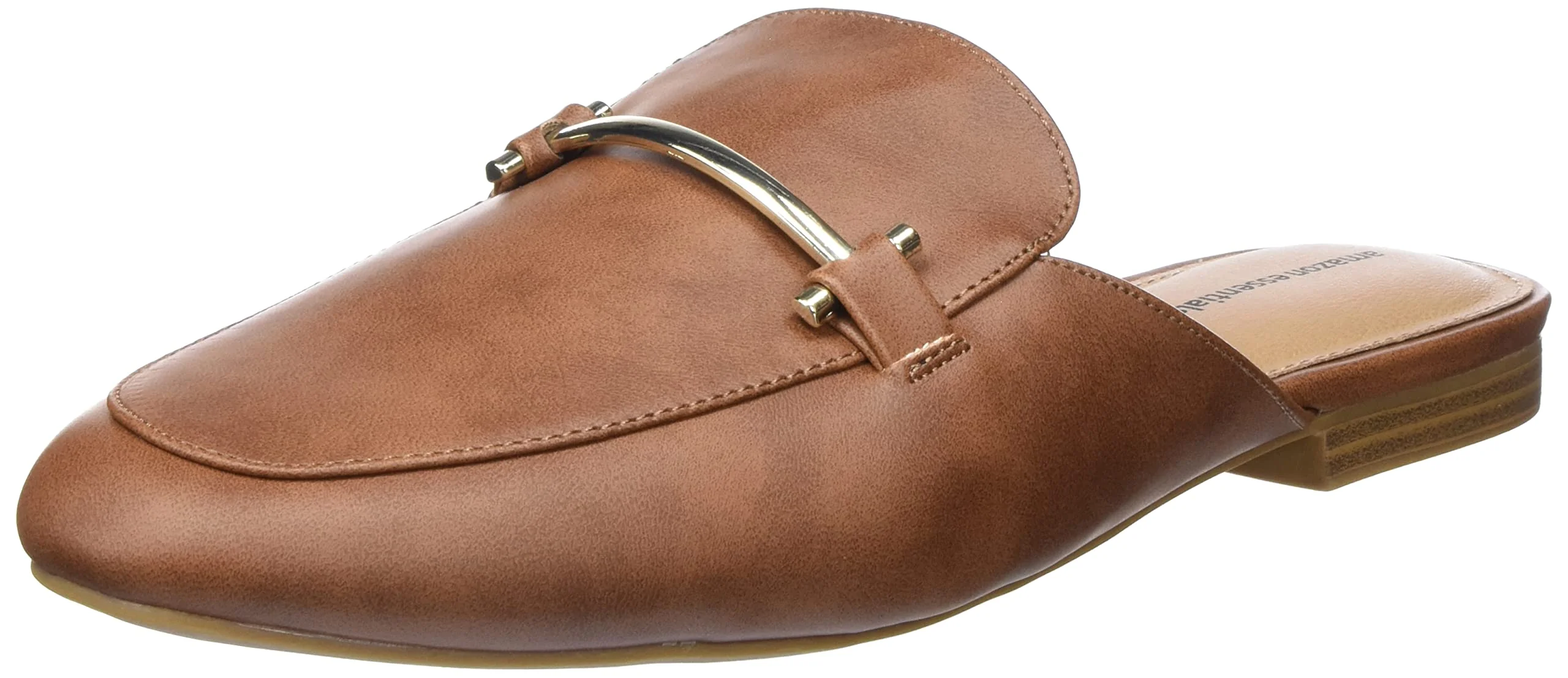 Amazon Essentials tan buckle loafer mule