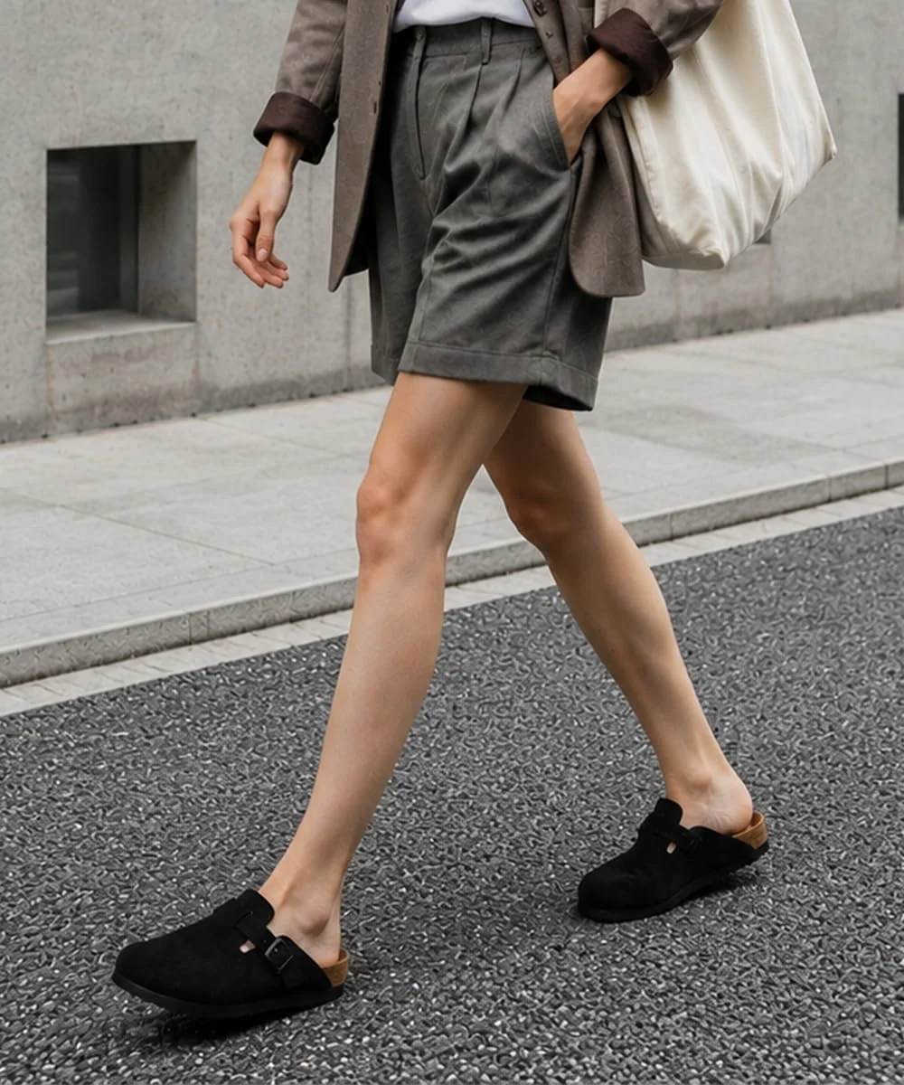 Asgard black suede buckle clog photo 2