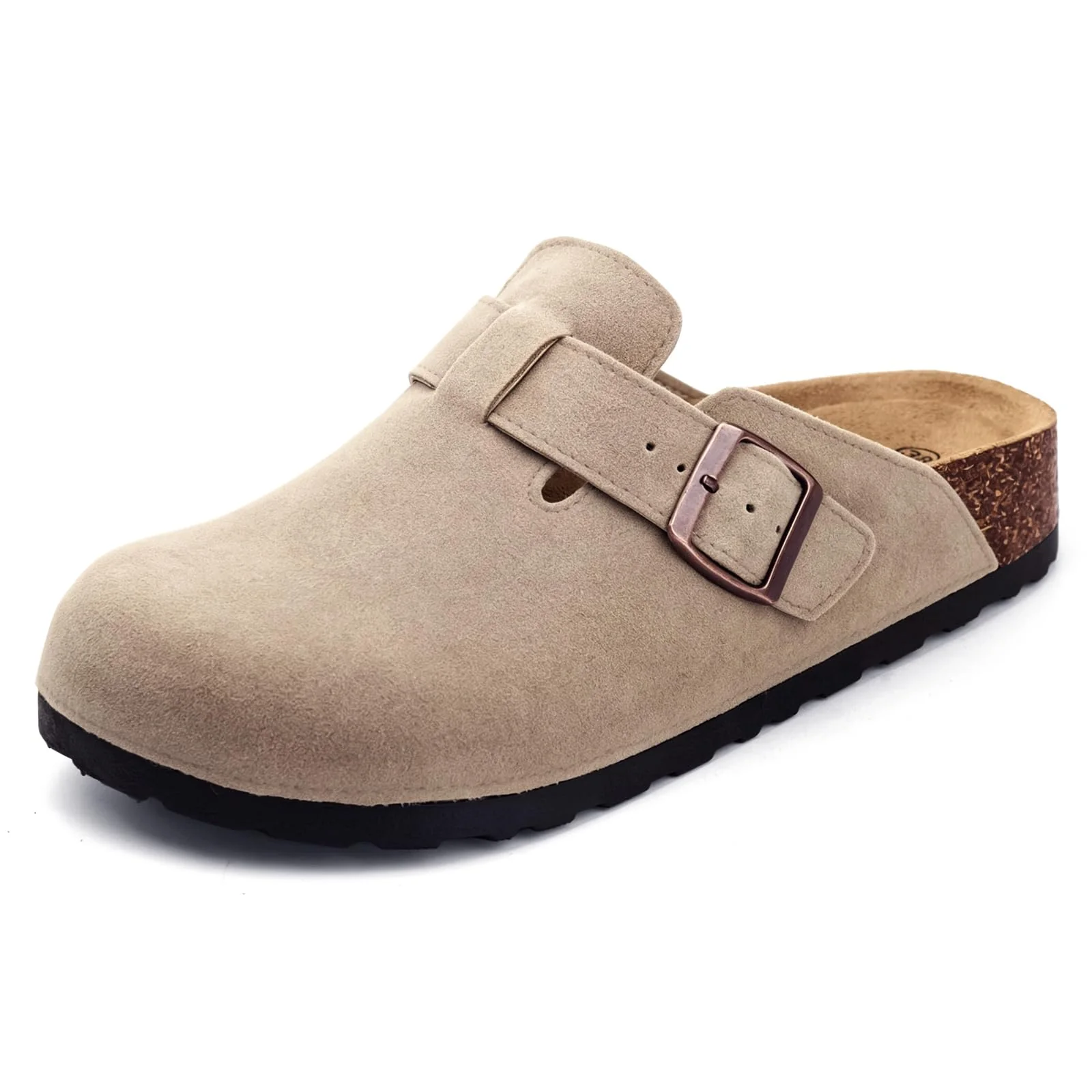 AUGCY Beige Buckle Clog