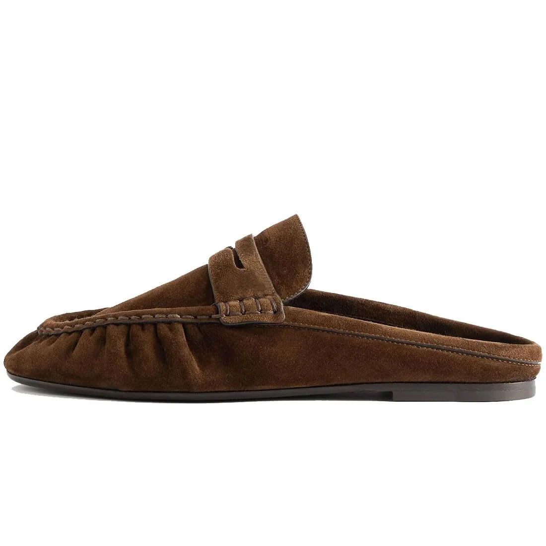 Axellion Dark Brown Suede Loafer Mule