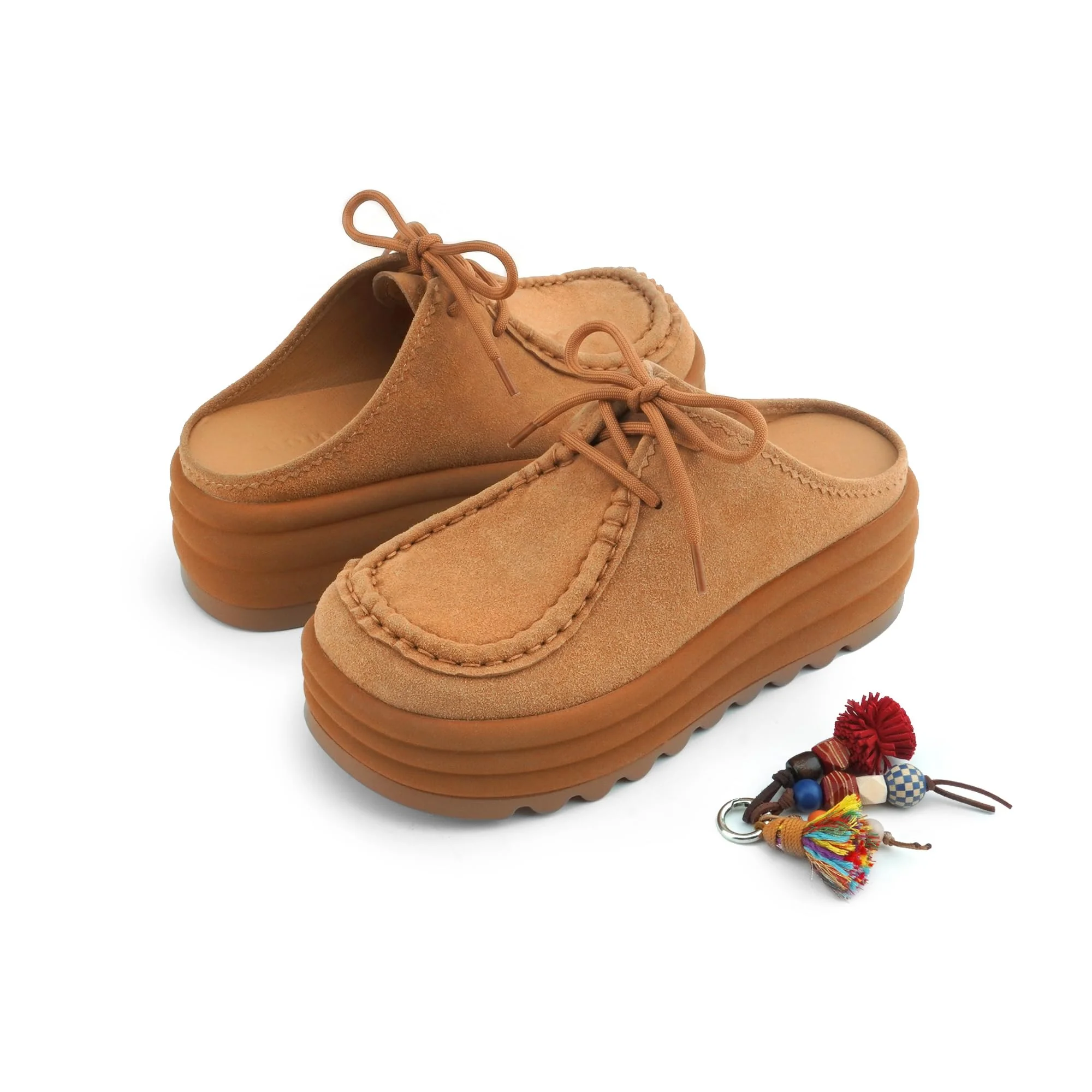 Tan Suede Platform Mule photo 4