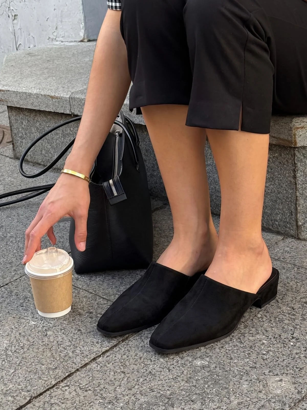 Coutgo Black Heeled Mule photo 4