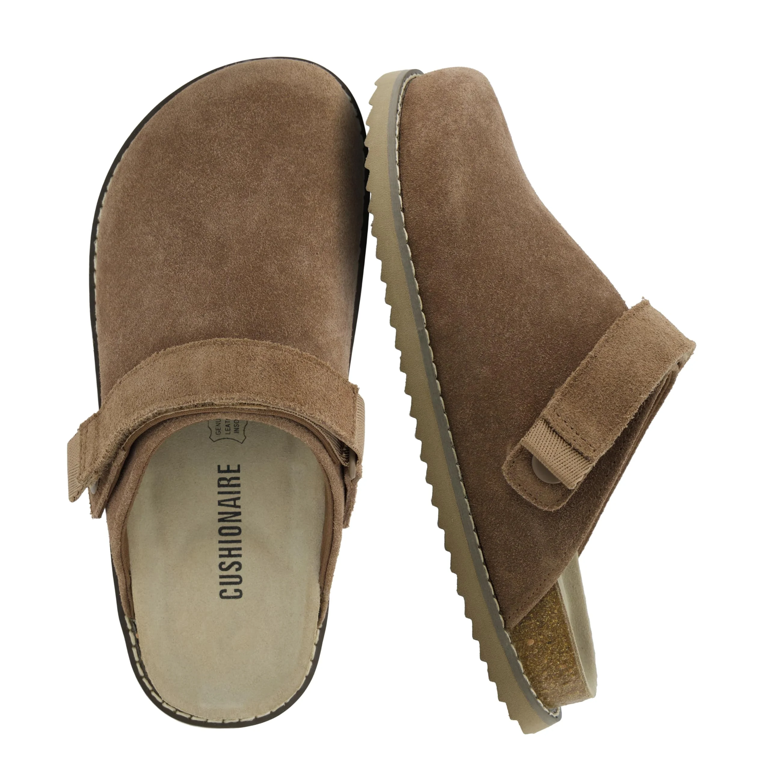 CUSHIONAIRE Brown Leather Slingback Clog