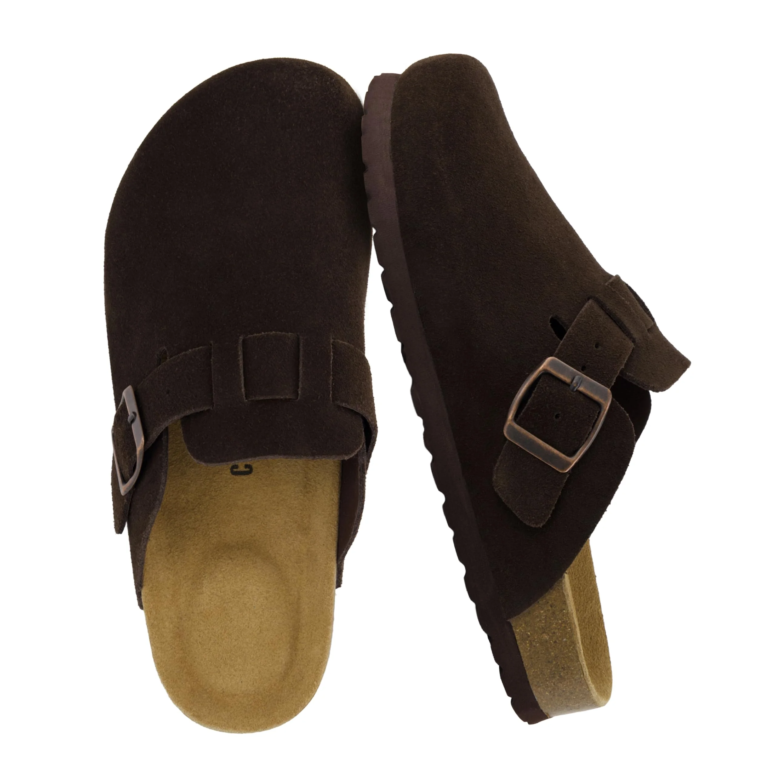 CUSHIONAIRE Dark Brown Buckle Clog