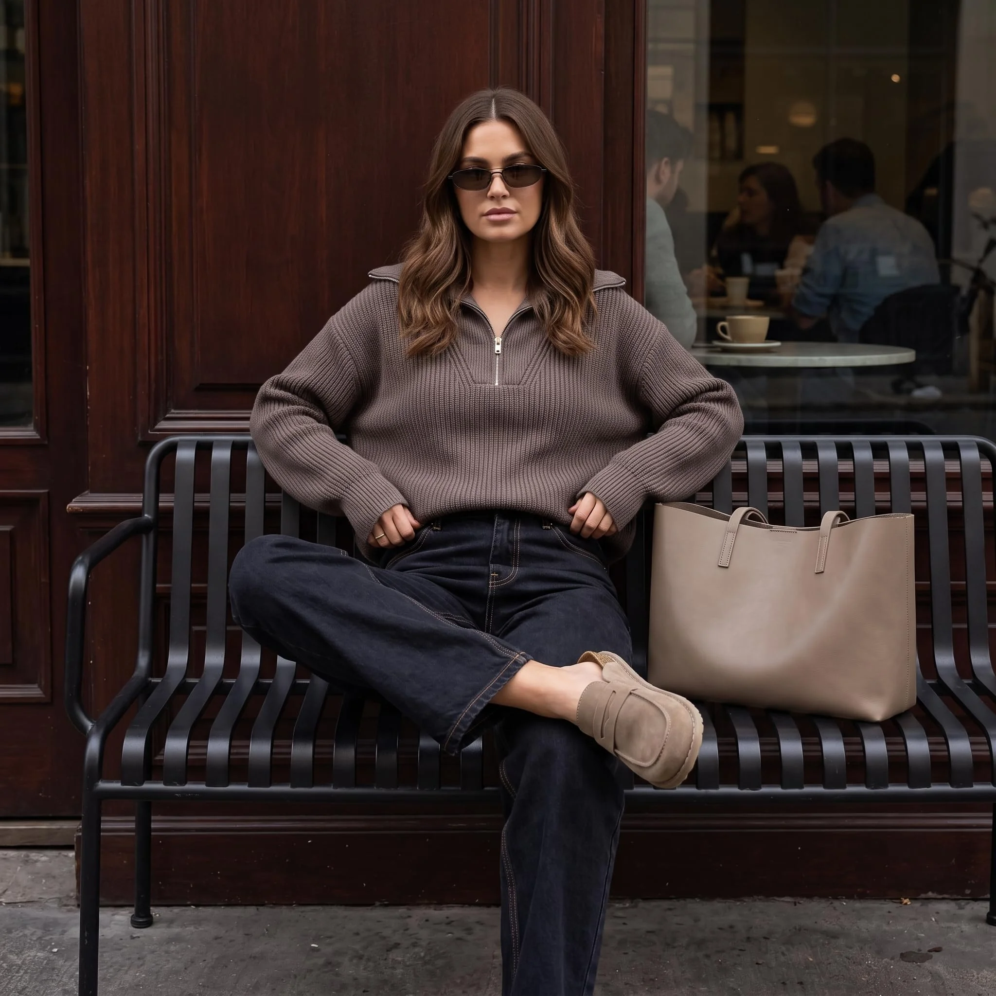 CUSHIONAIRE taupe suede clog photo 3