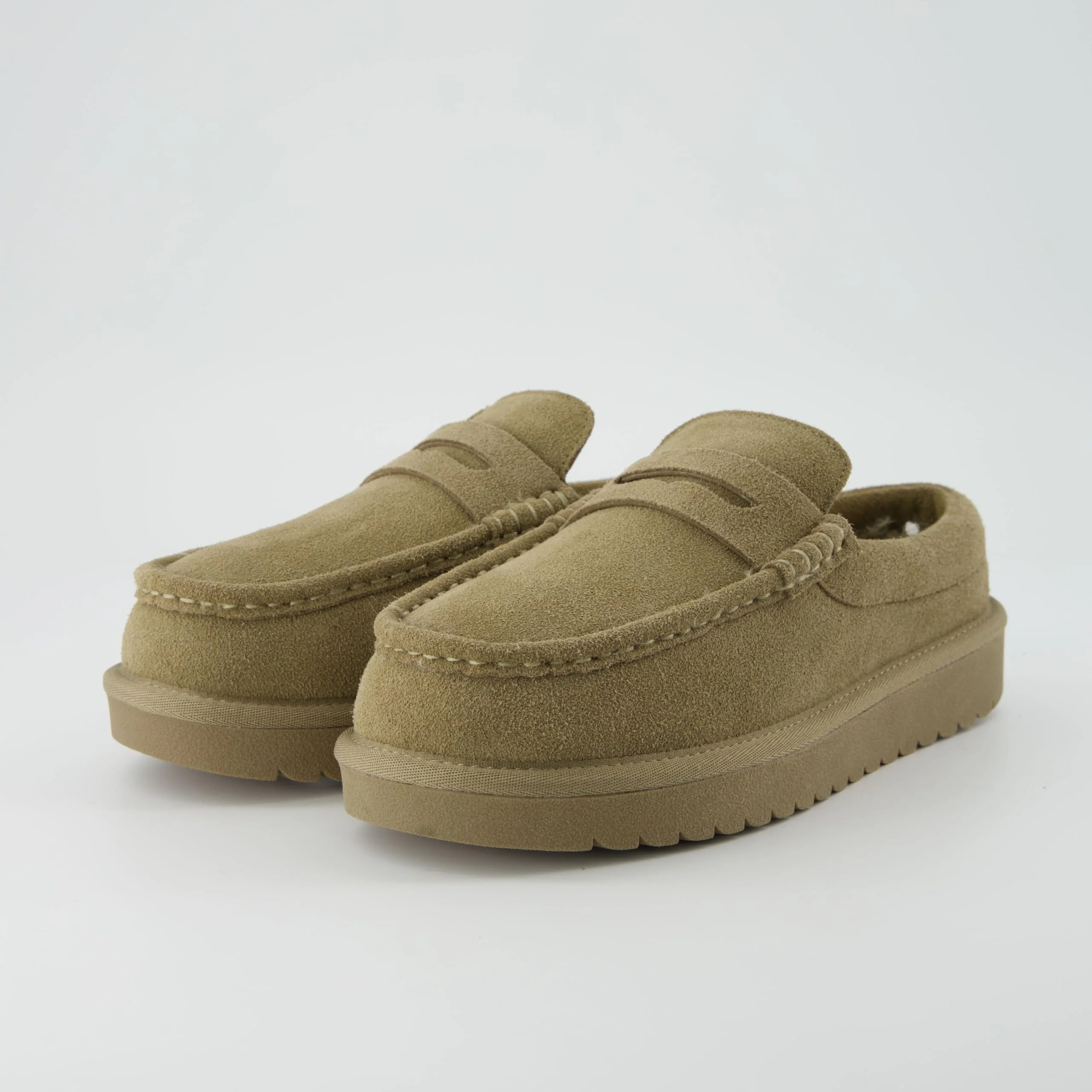 CUSHIONAIRE Olive Fur-Lined Loafer Mule photo 4
