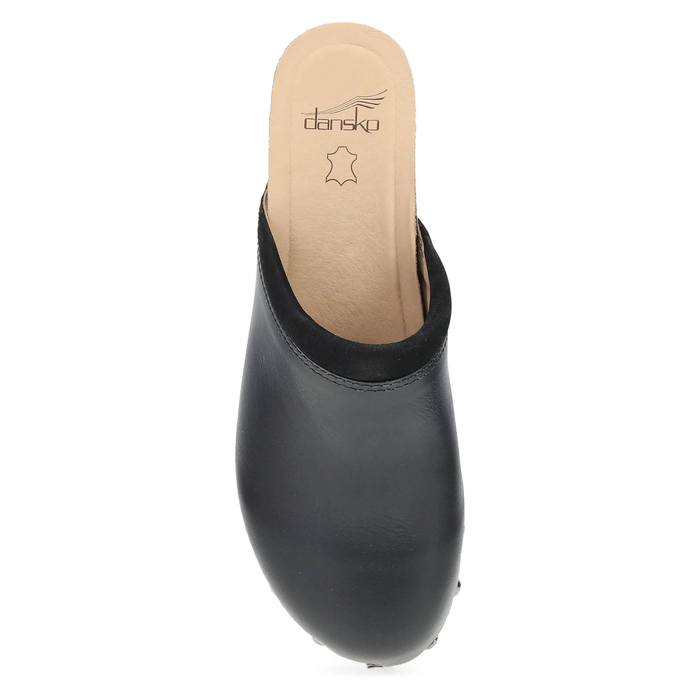 Dansko black leather wooden-heel clog photo 2