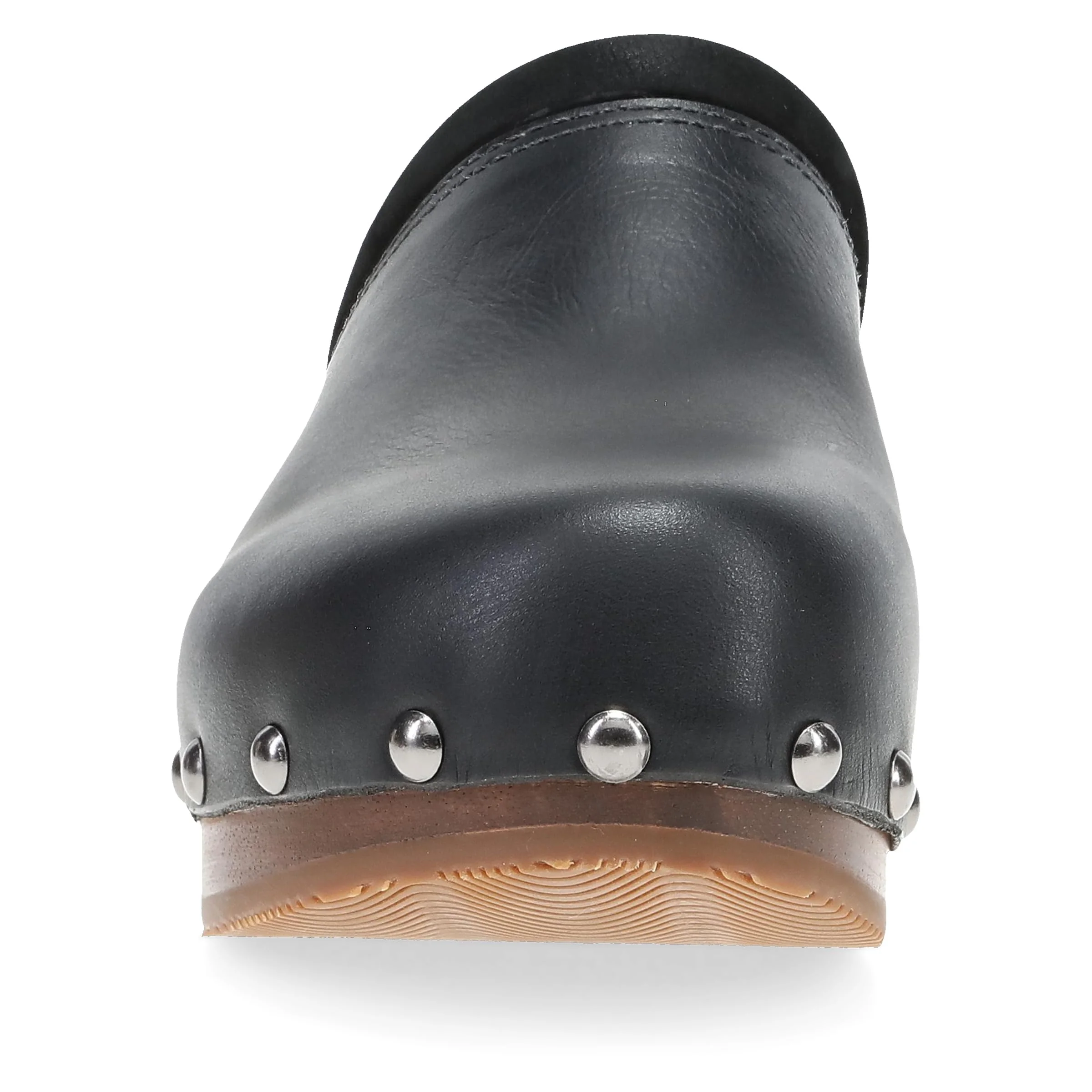 Dansko black leather wooden-heel clog photo 4