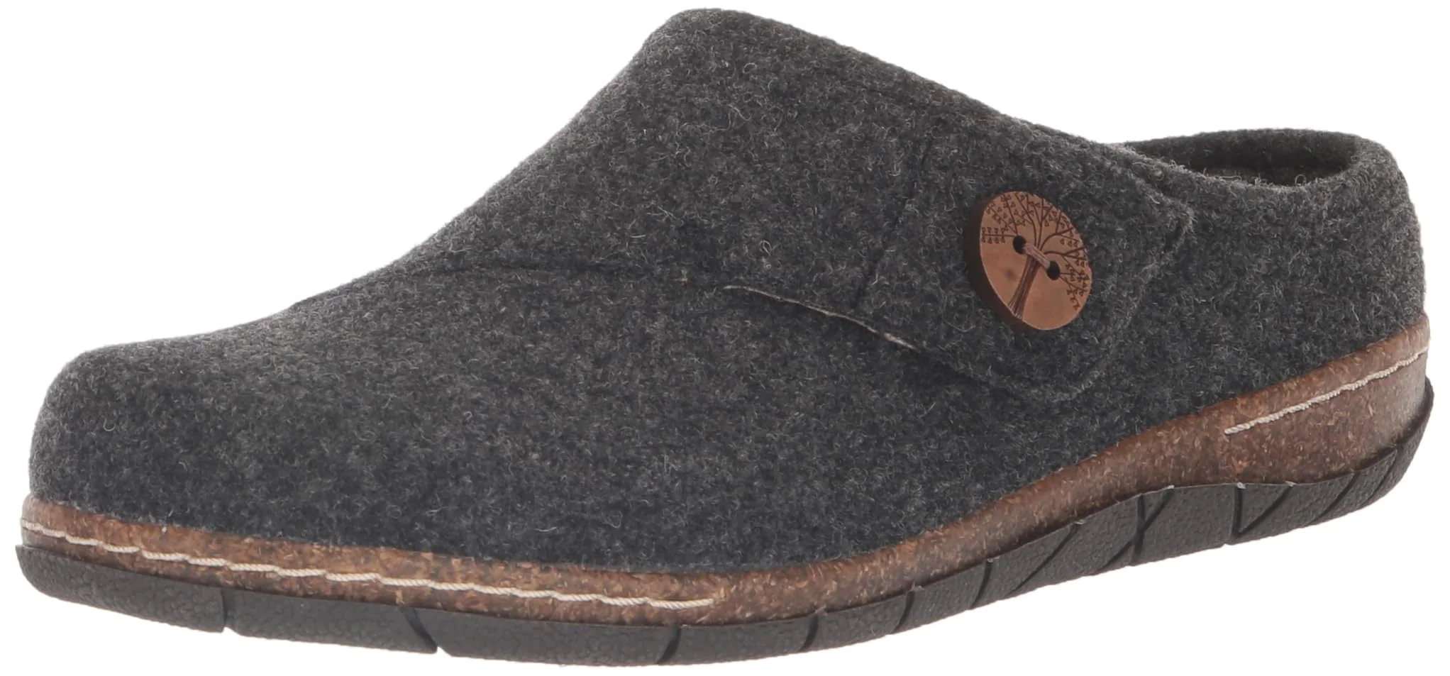 Earth grey felt clog