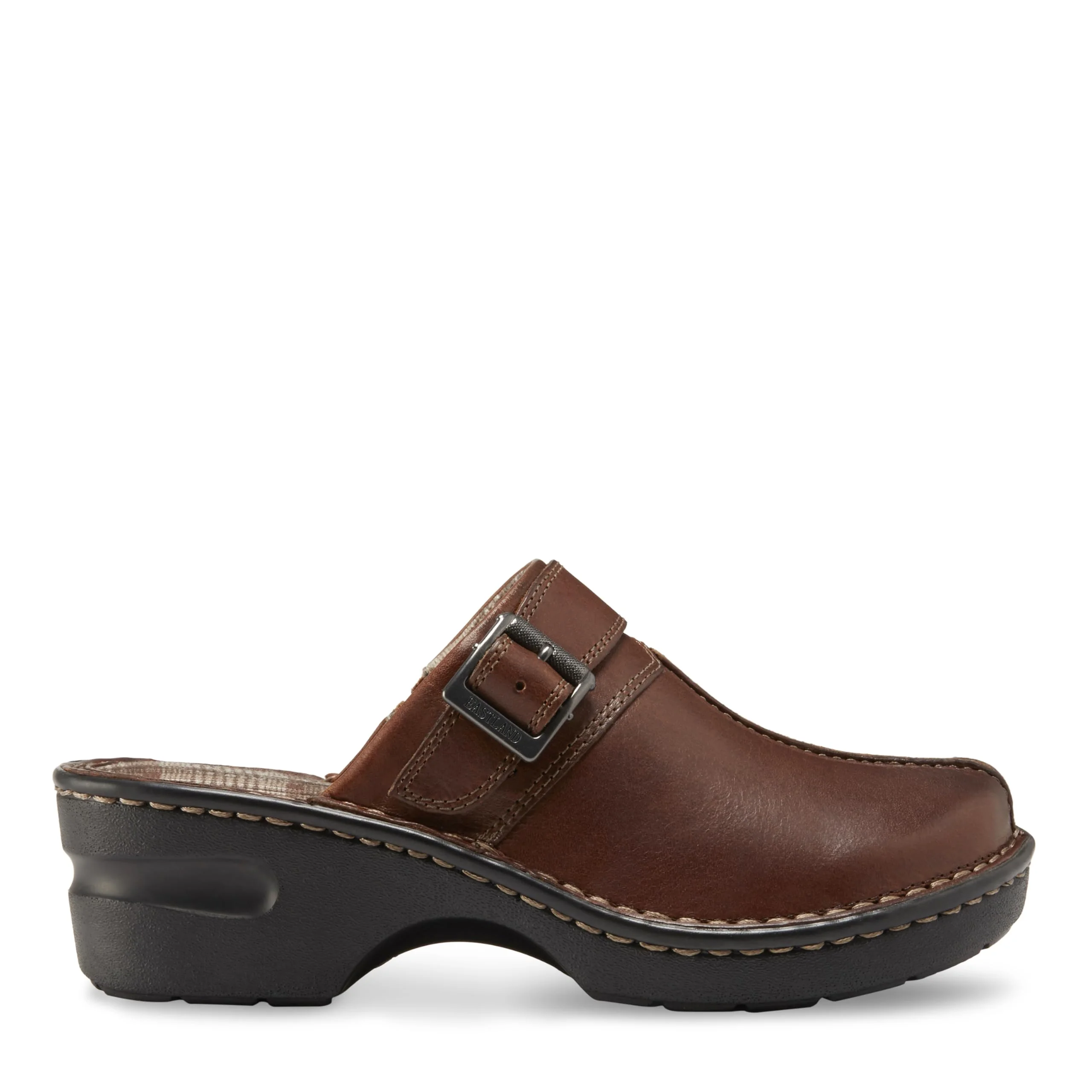 Eastland brown leather buckle clog photo 2