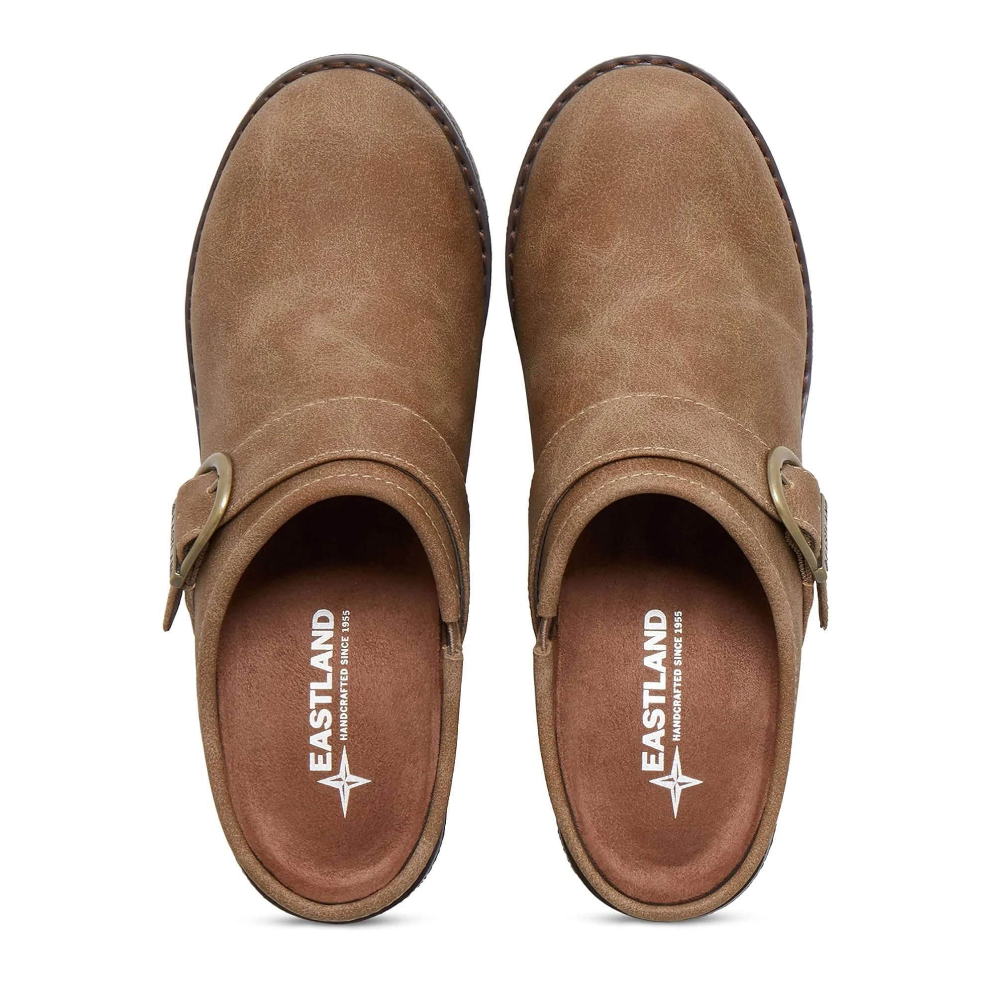 Eastland tan buckle clog photo 2
