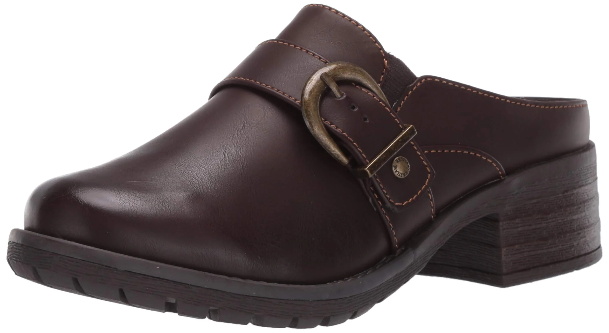 Eastland dark brown buckle mule