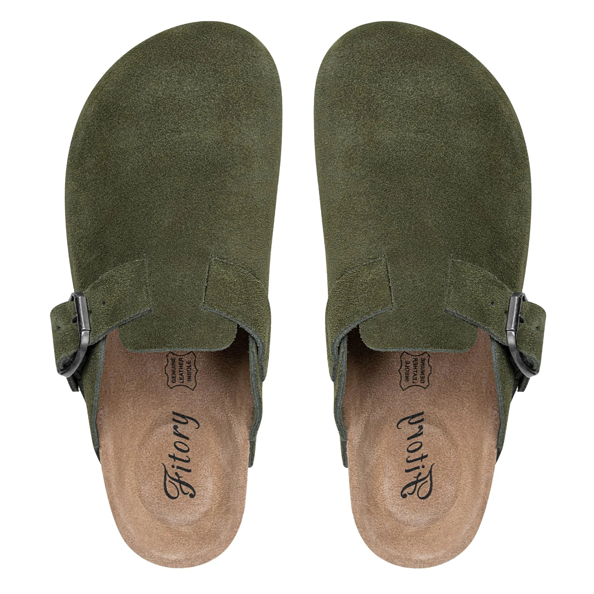FITORY green suede buckle clog photo 2