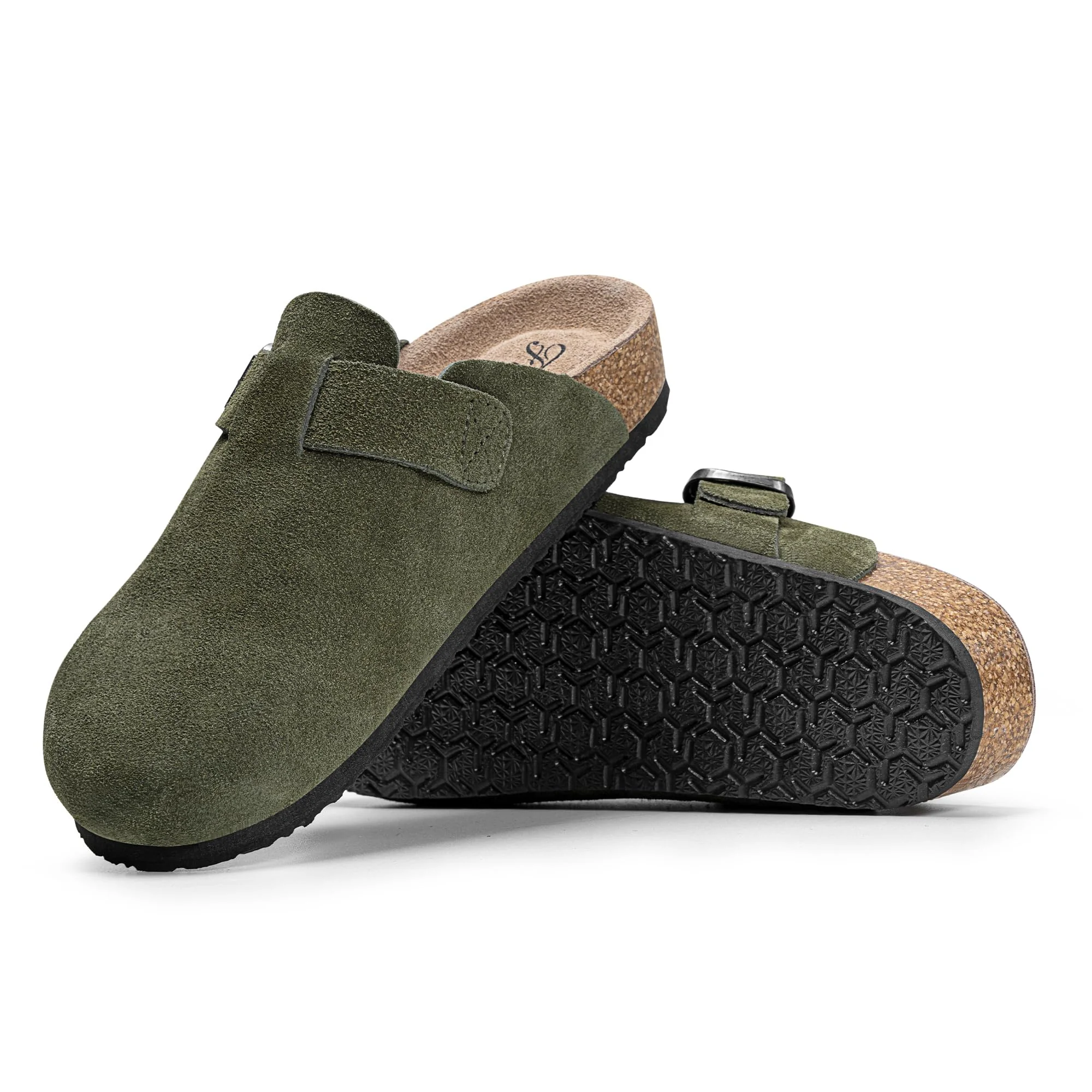 FITORY green suede buckle clog photo 3