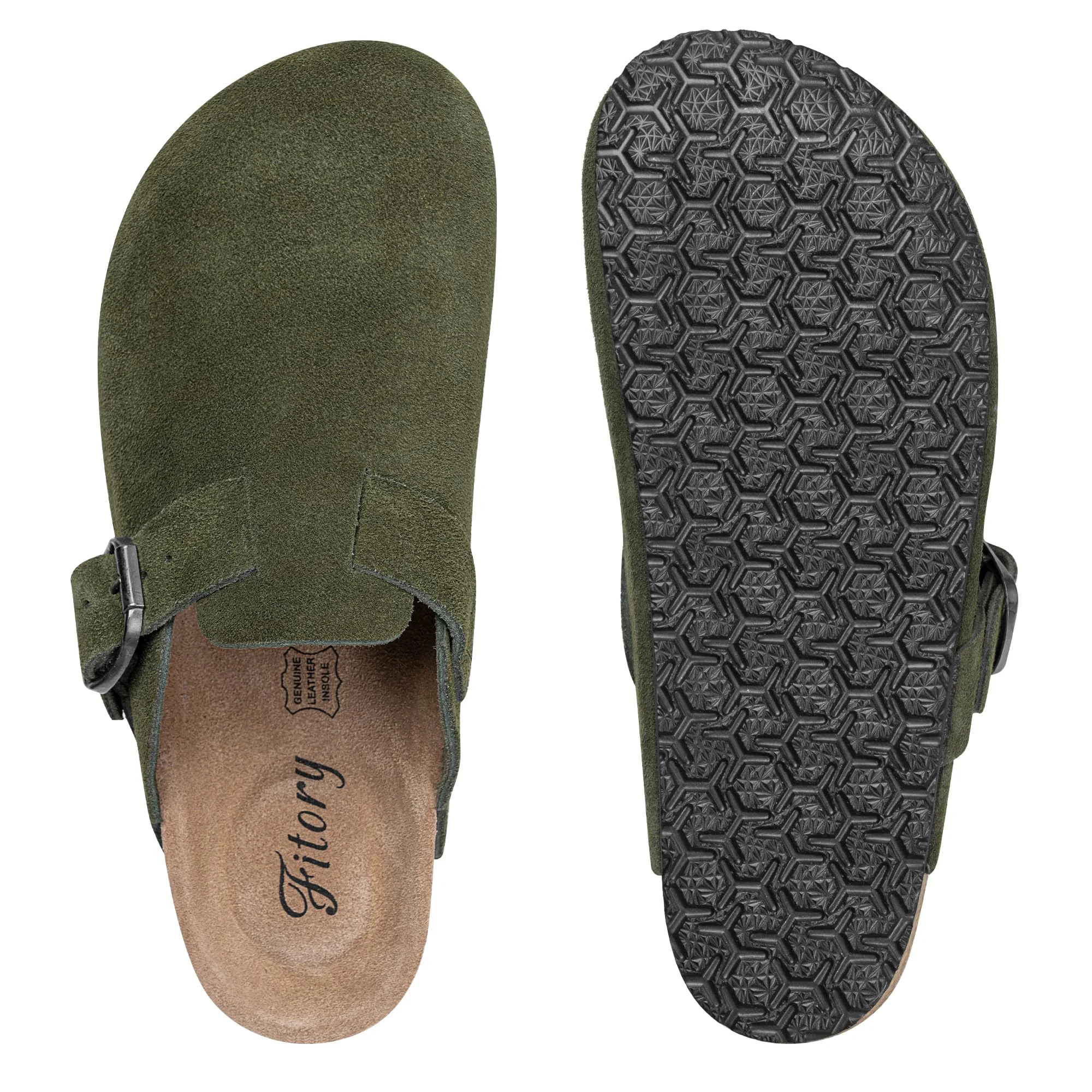 FITORY green suede buckle clog photo 4
