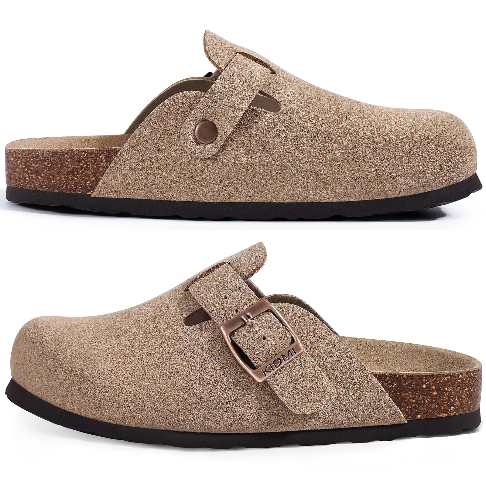 KIDMI beige suede buckle clog photo 4