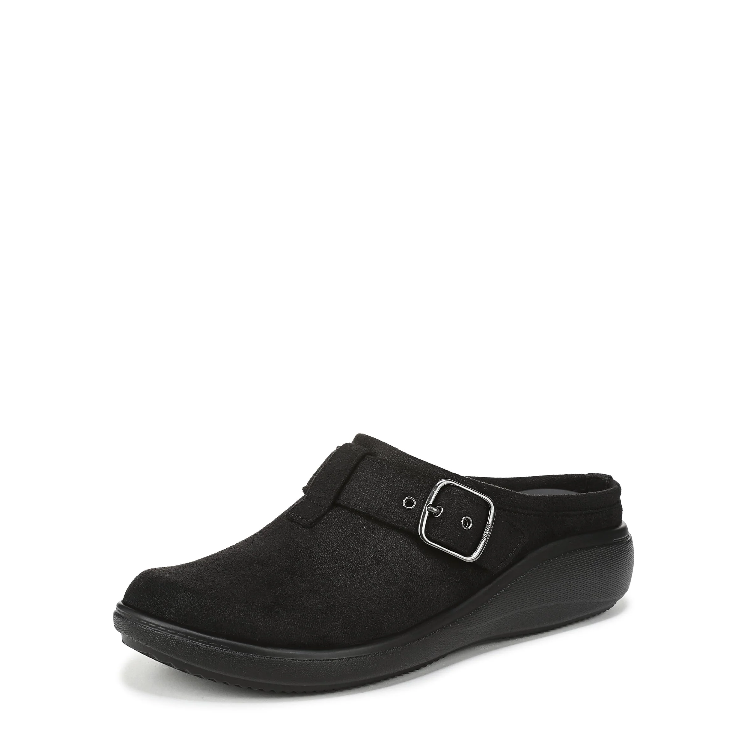 LifeStride black suede buckle mule