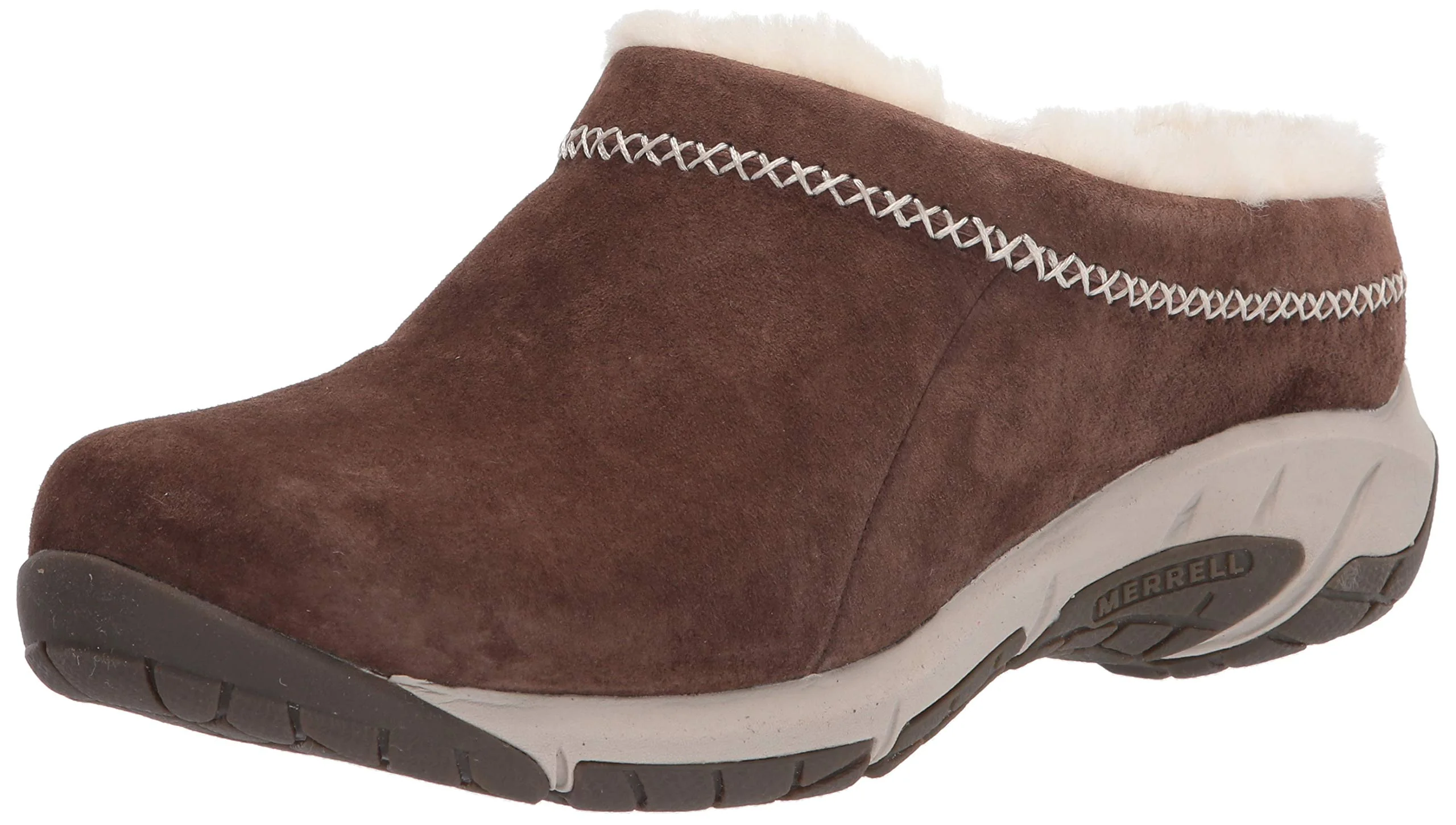 Merrell brown suede slip-on shoe