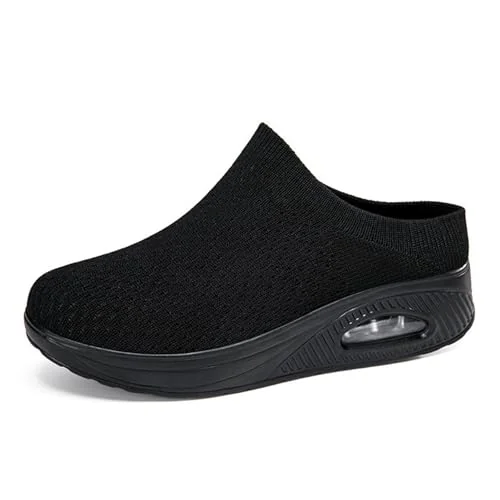 NELSBREX black knit slip-on mule