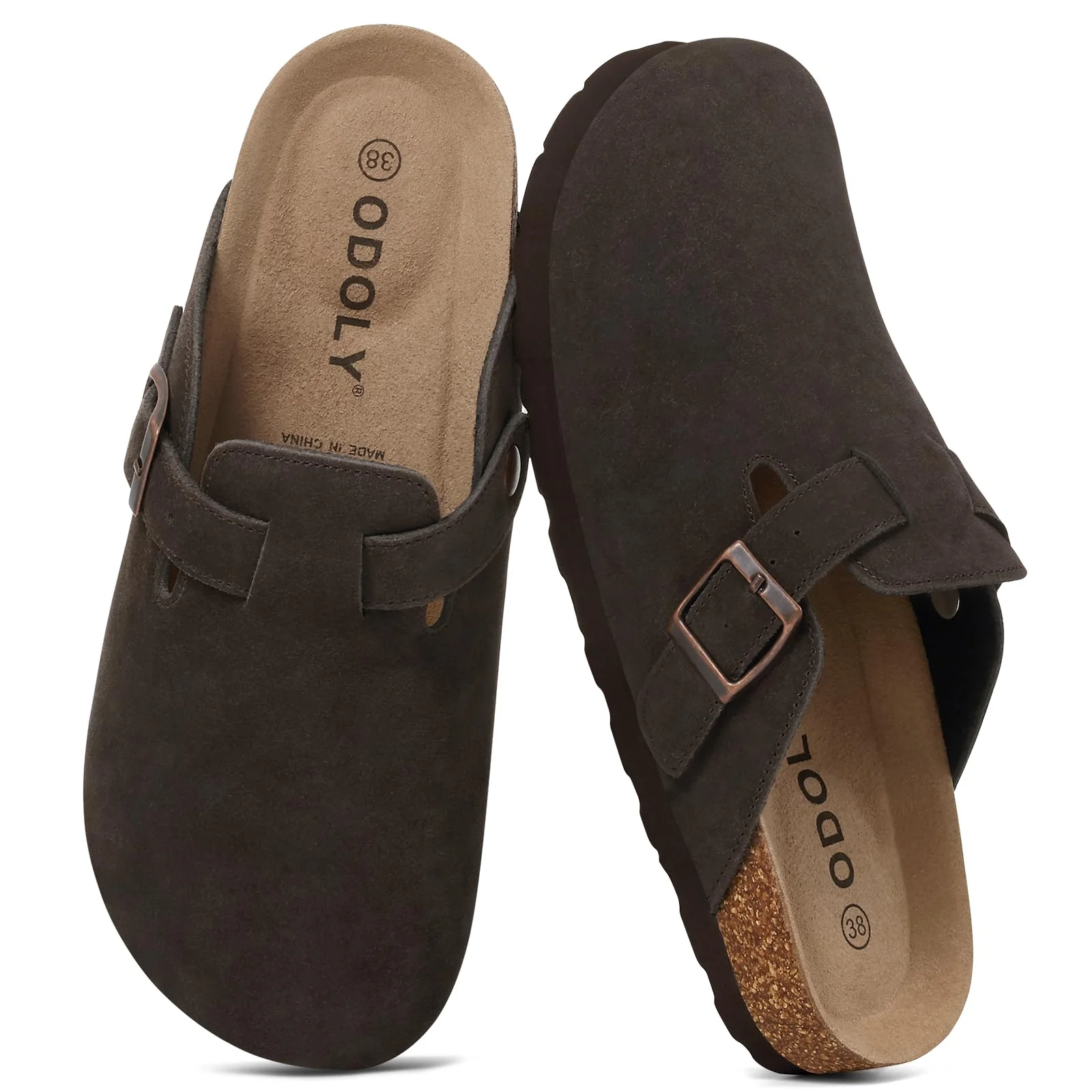 ODOLY Dark Brown Buckle Clog