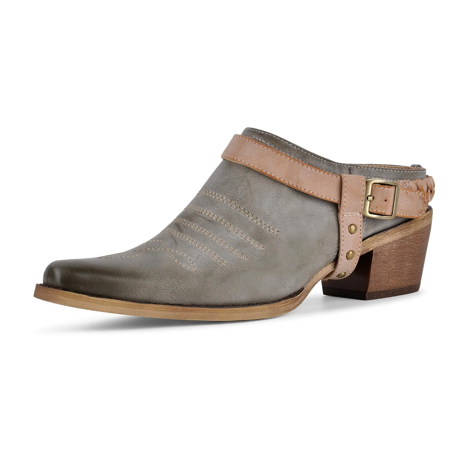 Only Maker Grey Western Heeled Mule photo 3