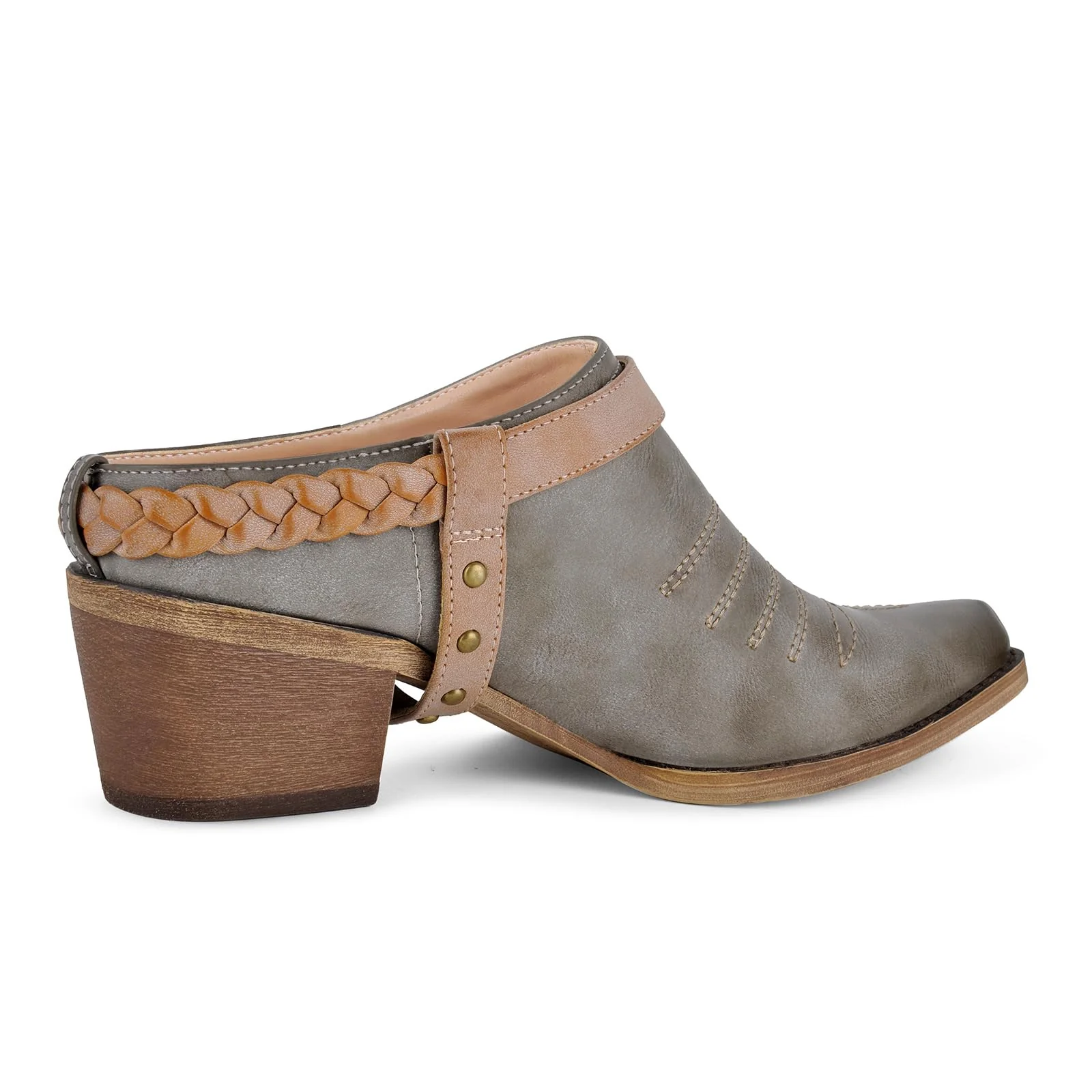 Only Maker Grey Western Heeled Mule photo 4