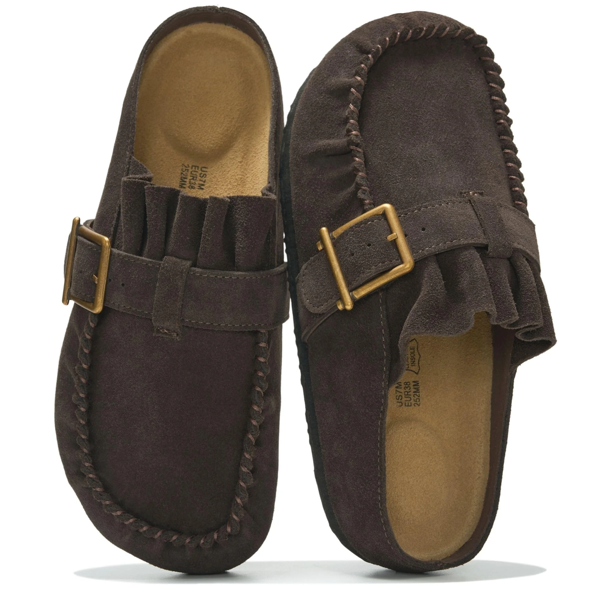 Project Cloud Dark Brown Ruffle Clog