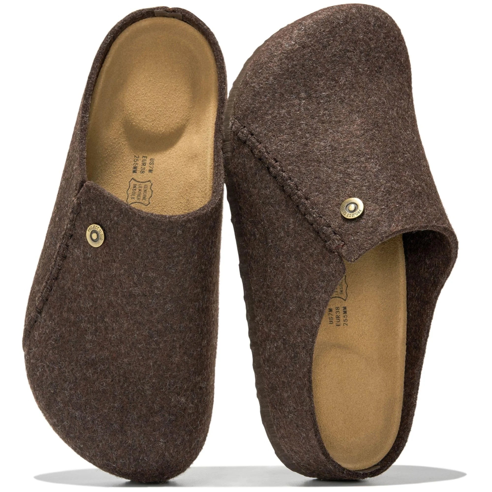 Project Cloud Dark Brown Felt Clog