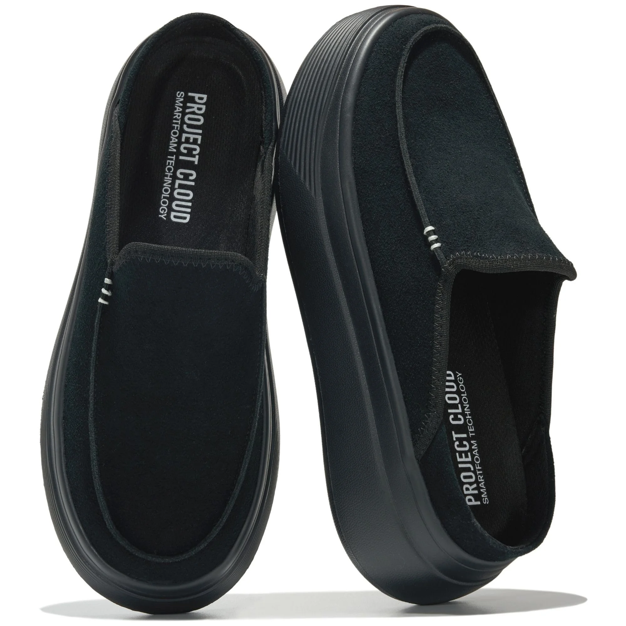 Project Cloud Black Fur-Lined Platform Slipper