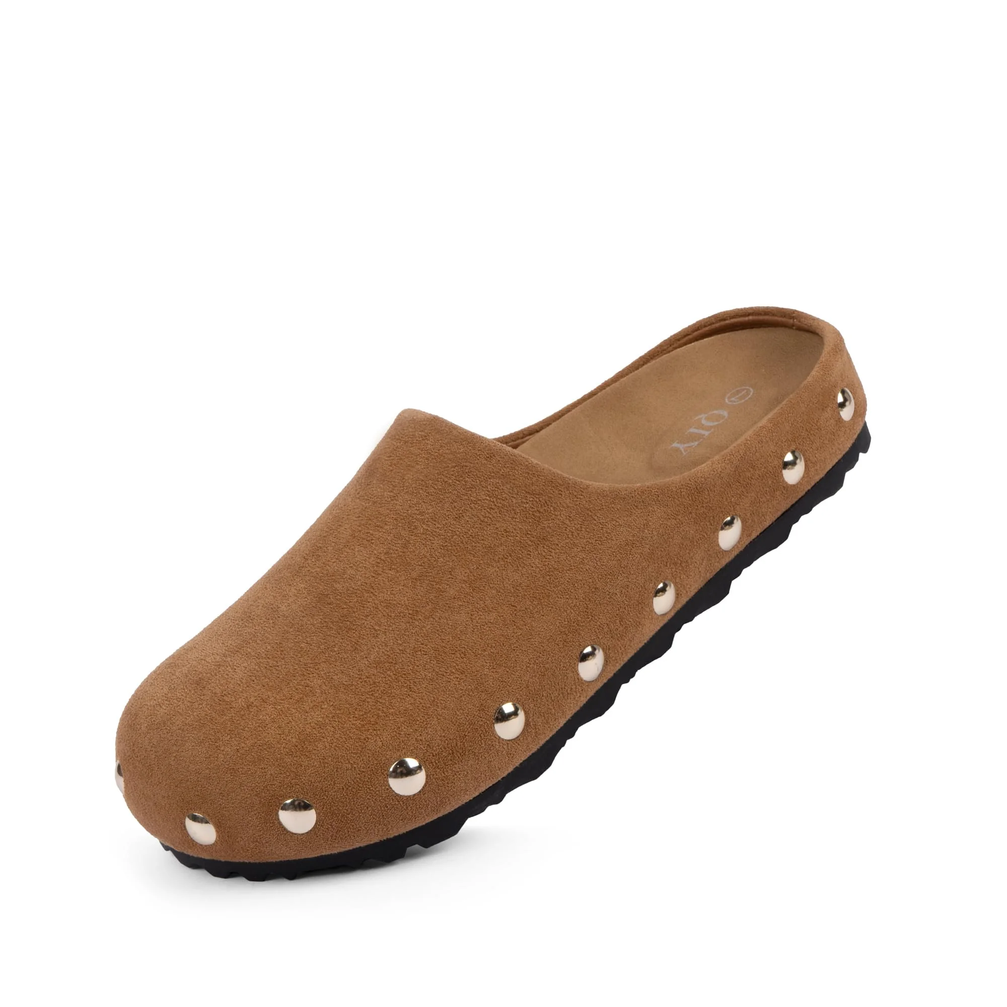 QIY Tan Studded Suede Clog photo 4