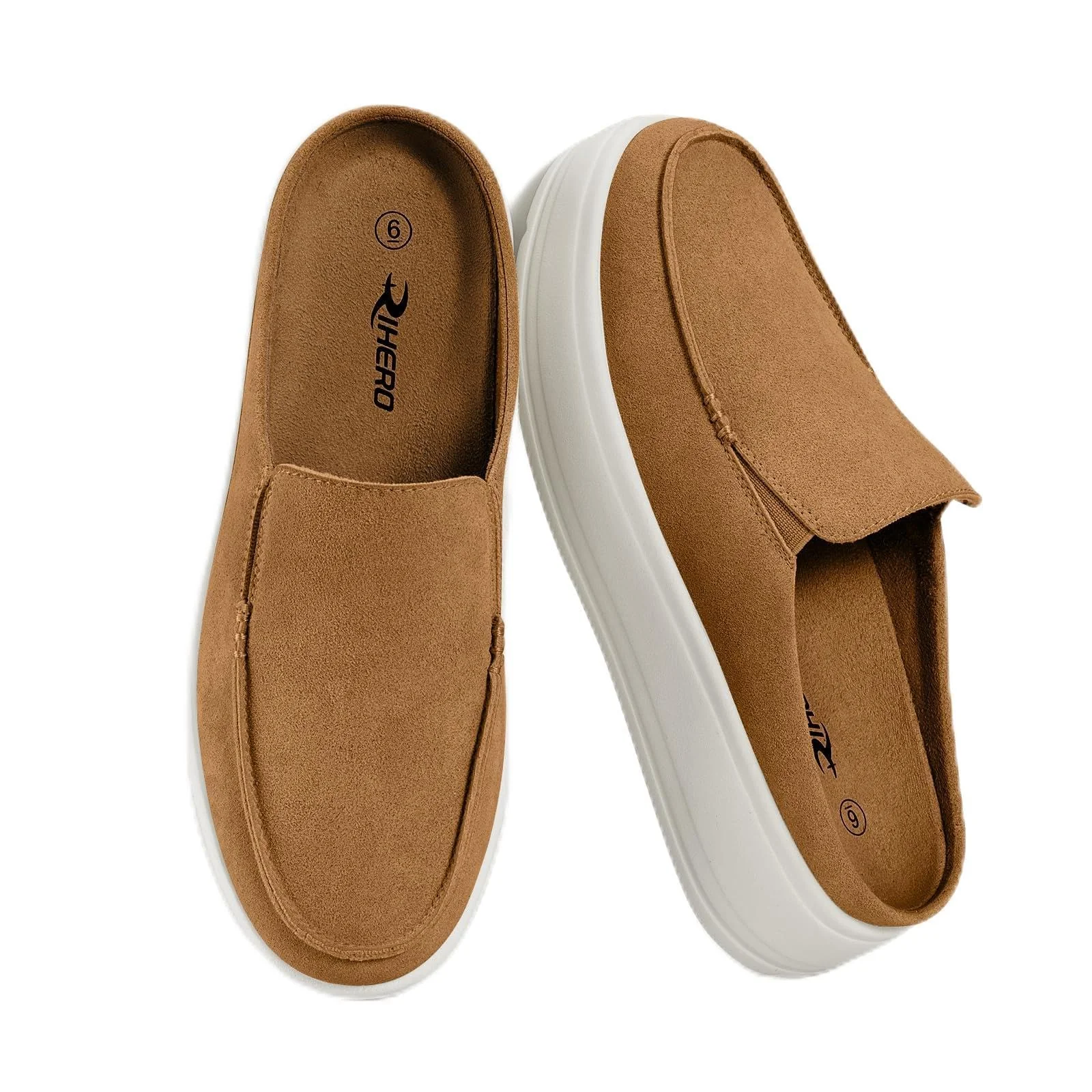 Rihero Tan Suede Platform Mule