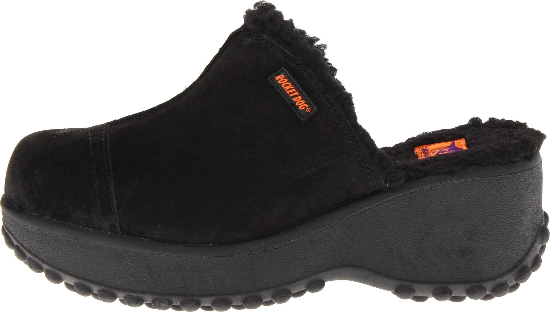 Rocket Dog black fur-trim clog photo 2