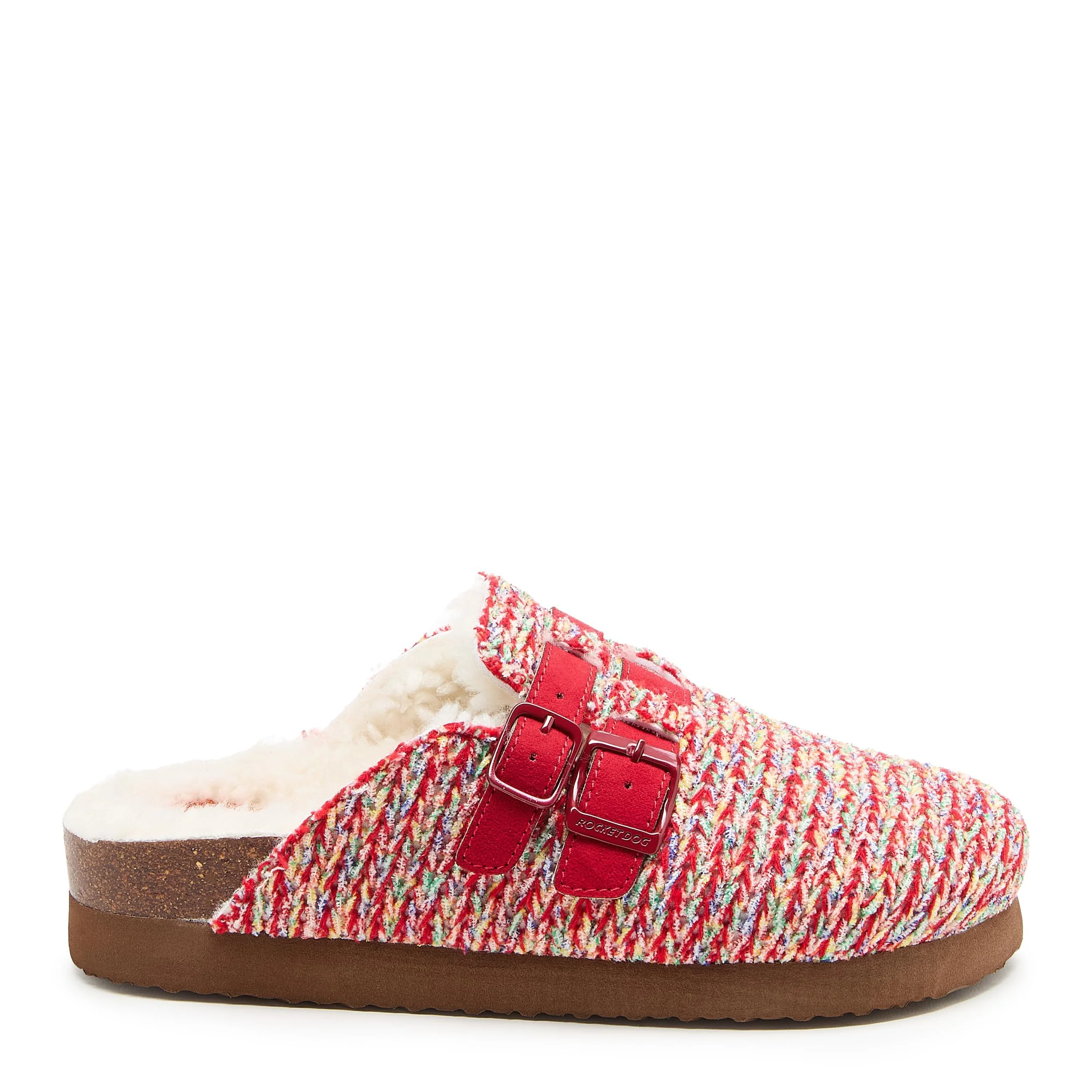 Rocket Dog red and white woven buckle mule photo 4