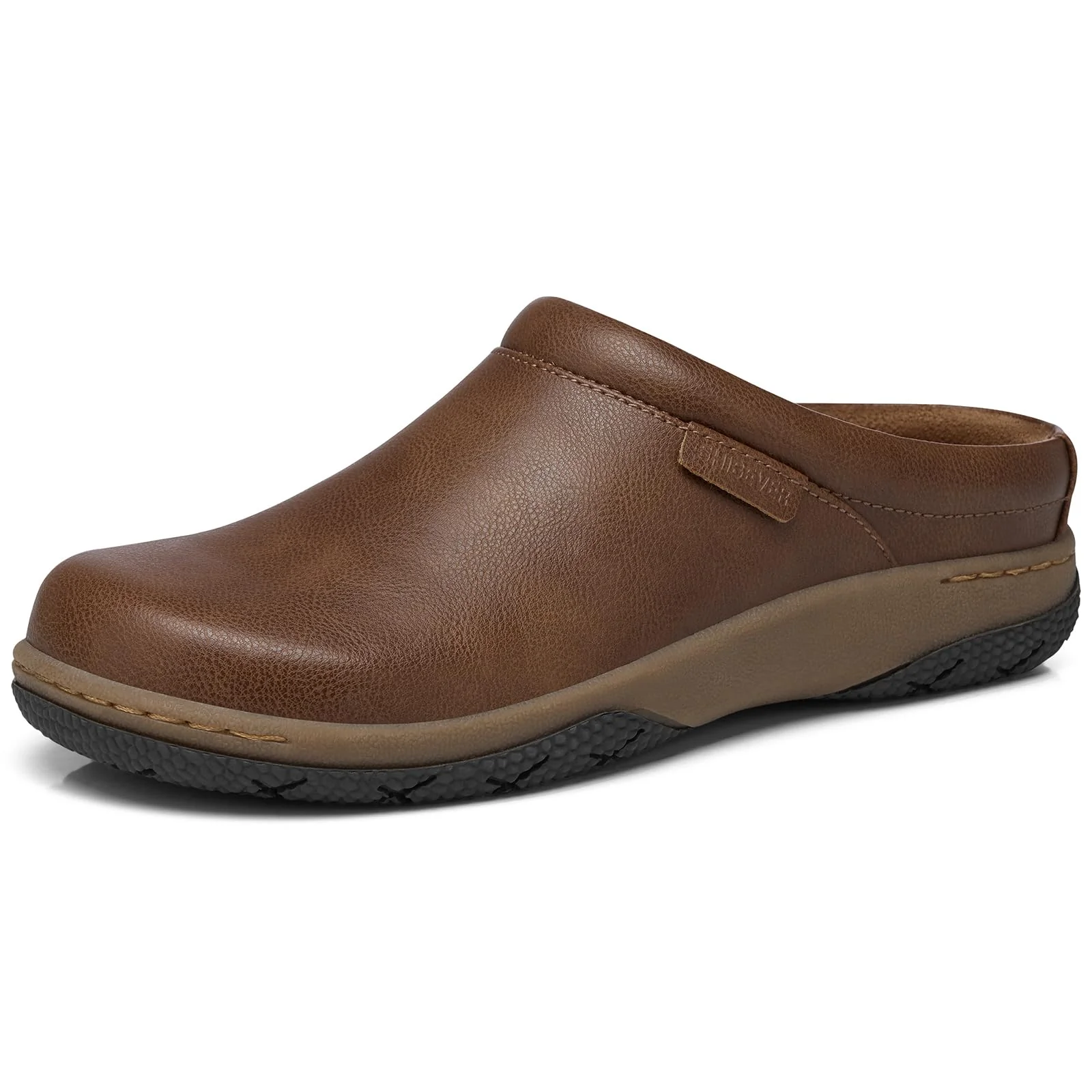 SHIBEVER Brown Leather Clog
