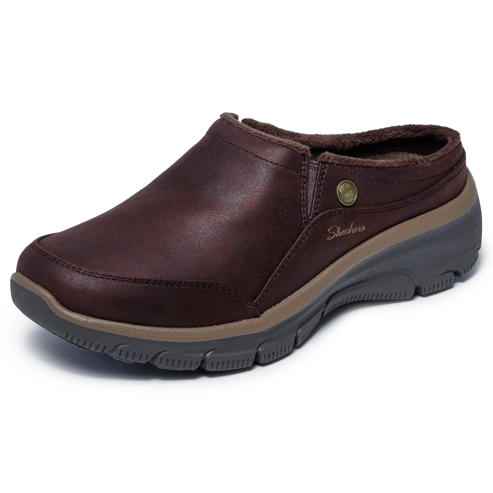 Skechers dark brown slip-on mule