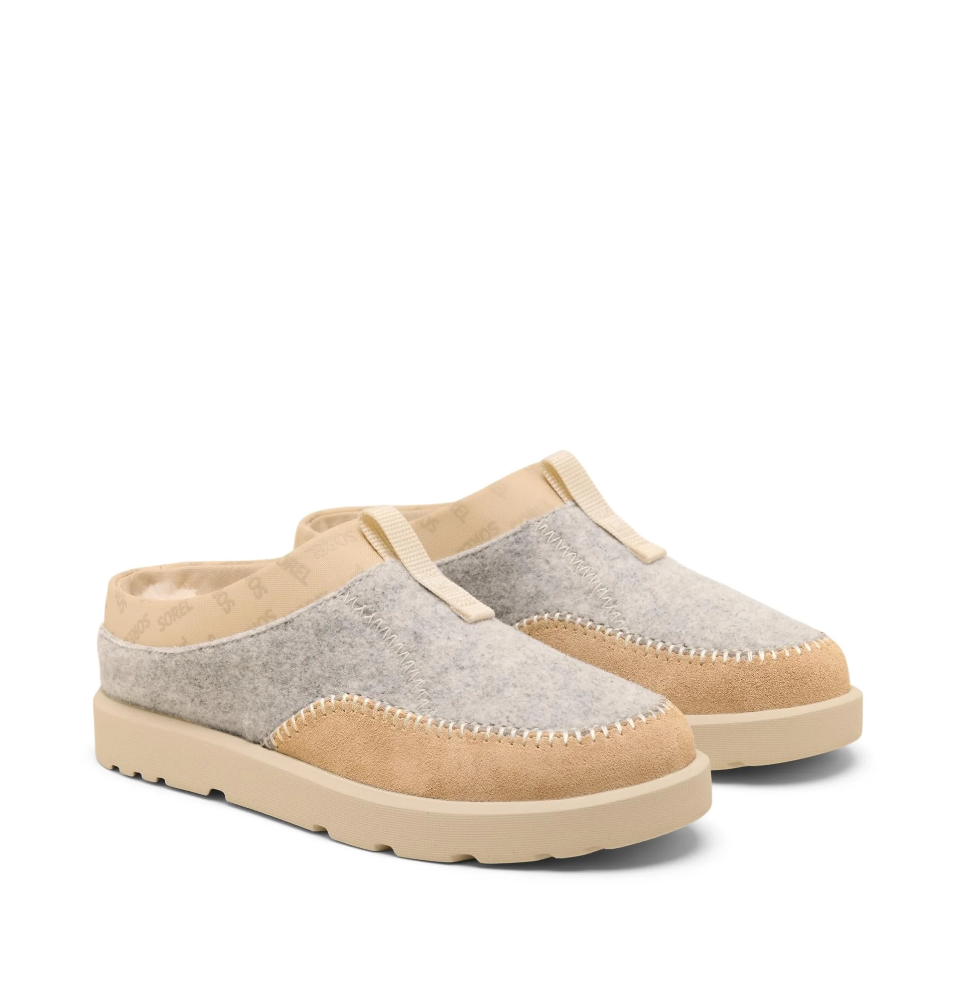 Sorel beige-grey felt mule slipper photo 2