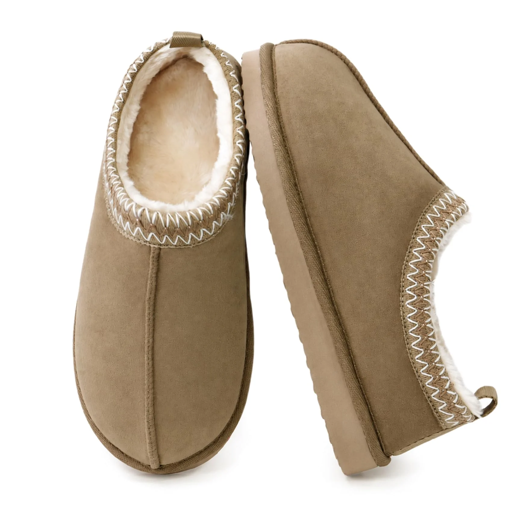 SMajong beige fur-lined slipper