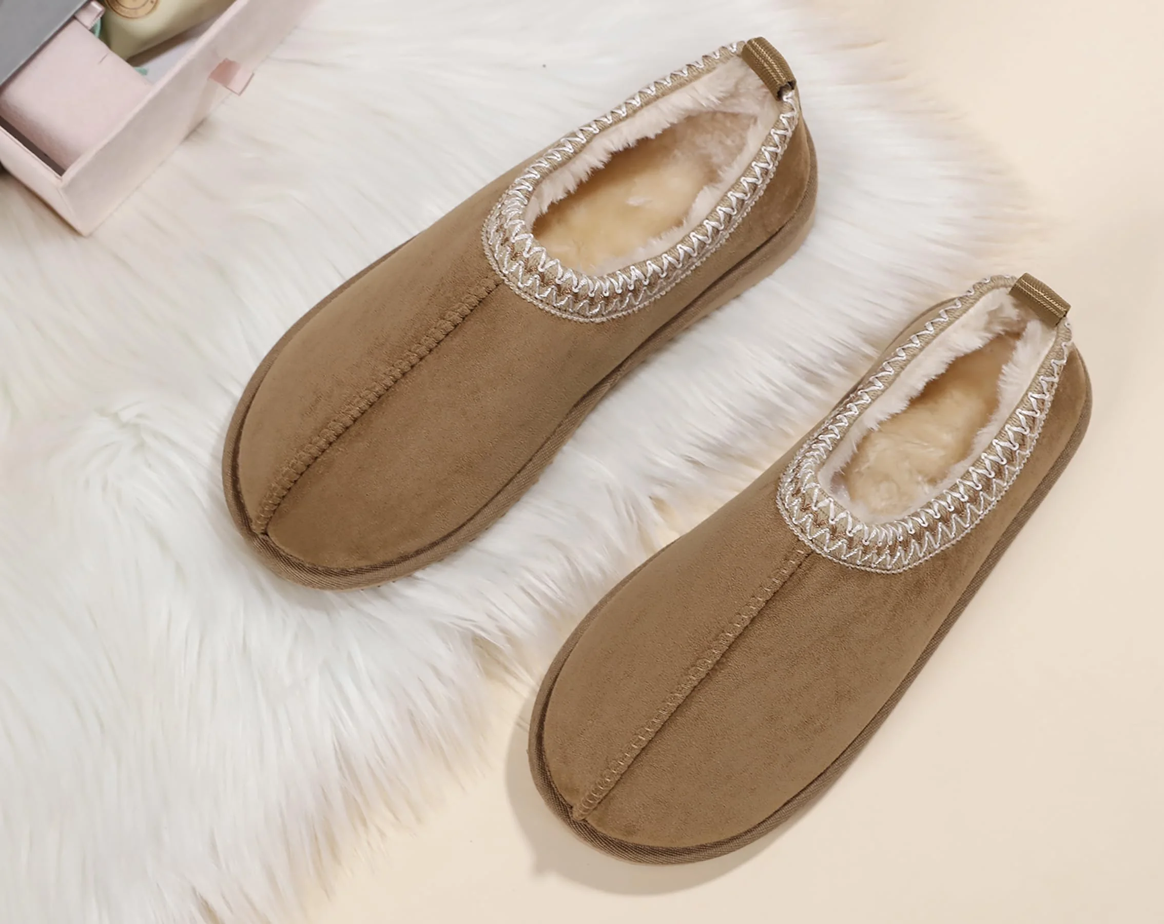 SMajong beige fur-lined slipper photo 3