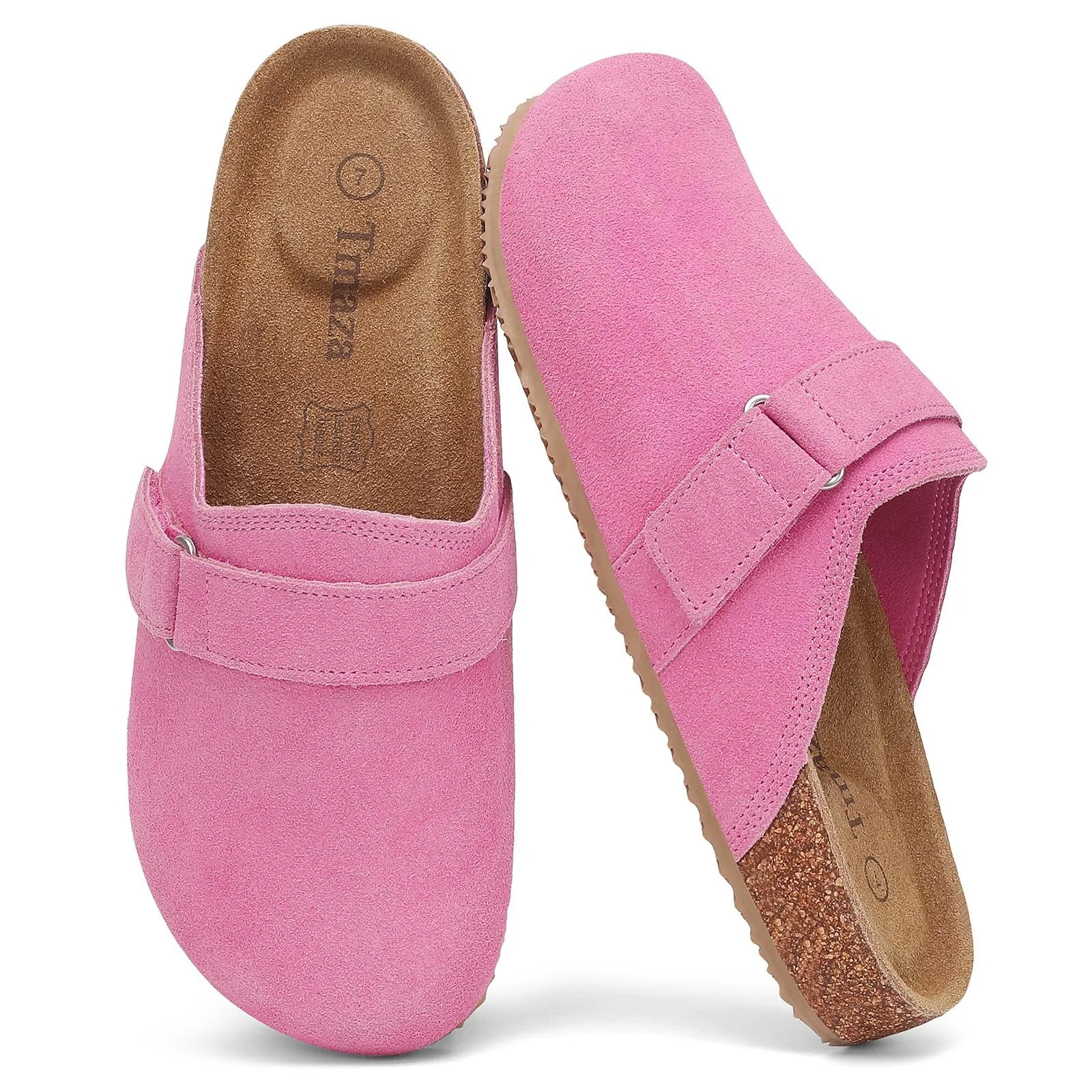 Pink Suede Buckle Clog