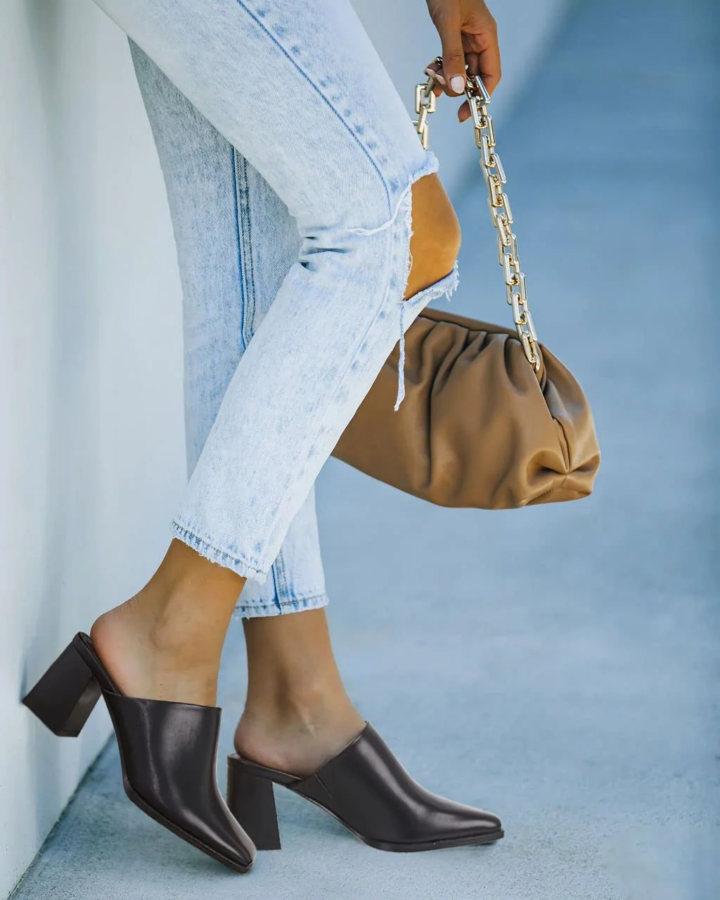 Trish Lucia black heeled mule photo 2