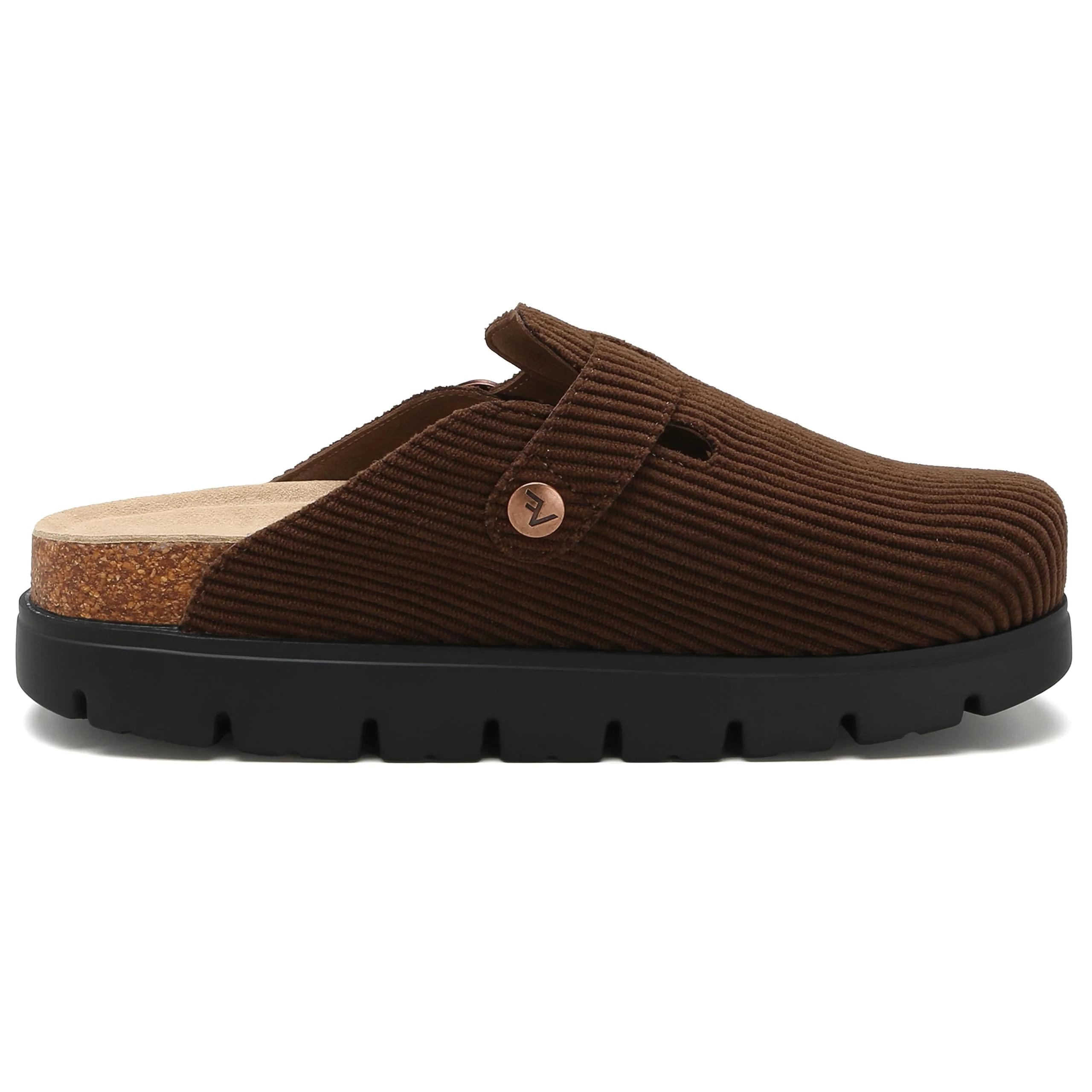VLUUKUPFASIN Brown Corduroy Buckle Clog photo 4