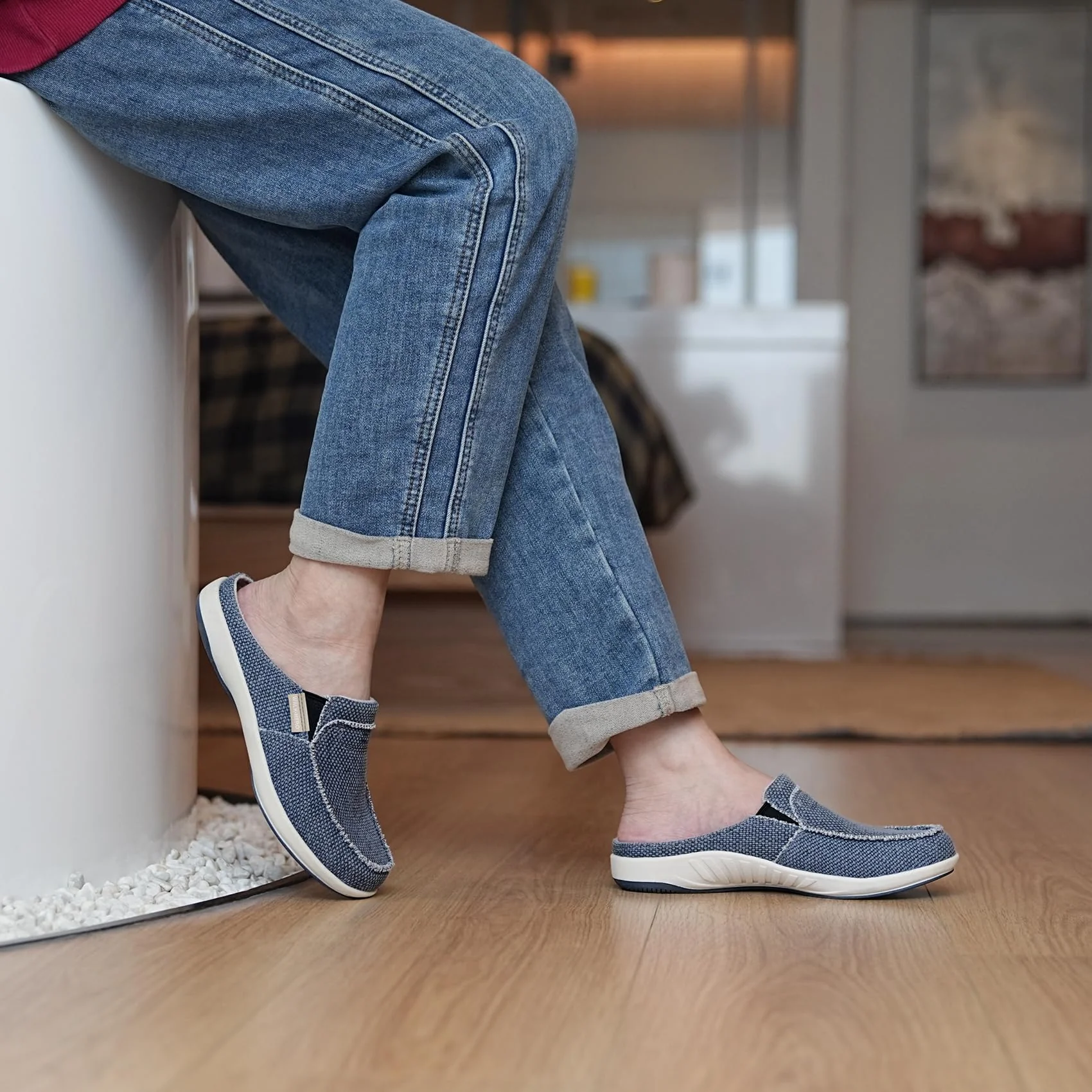 Walk Hero grey canvas slip-on shoe photo 2