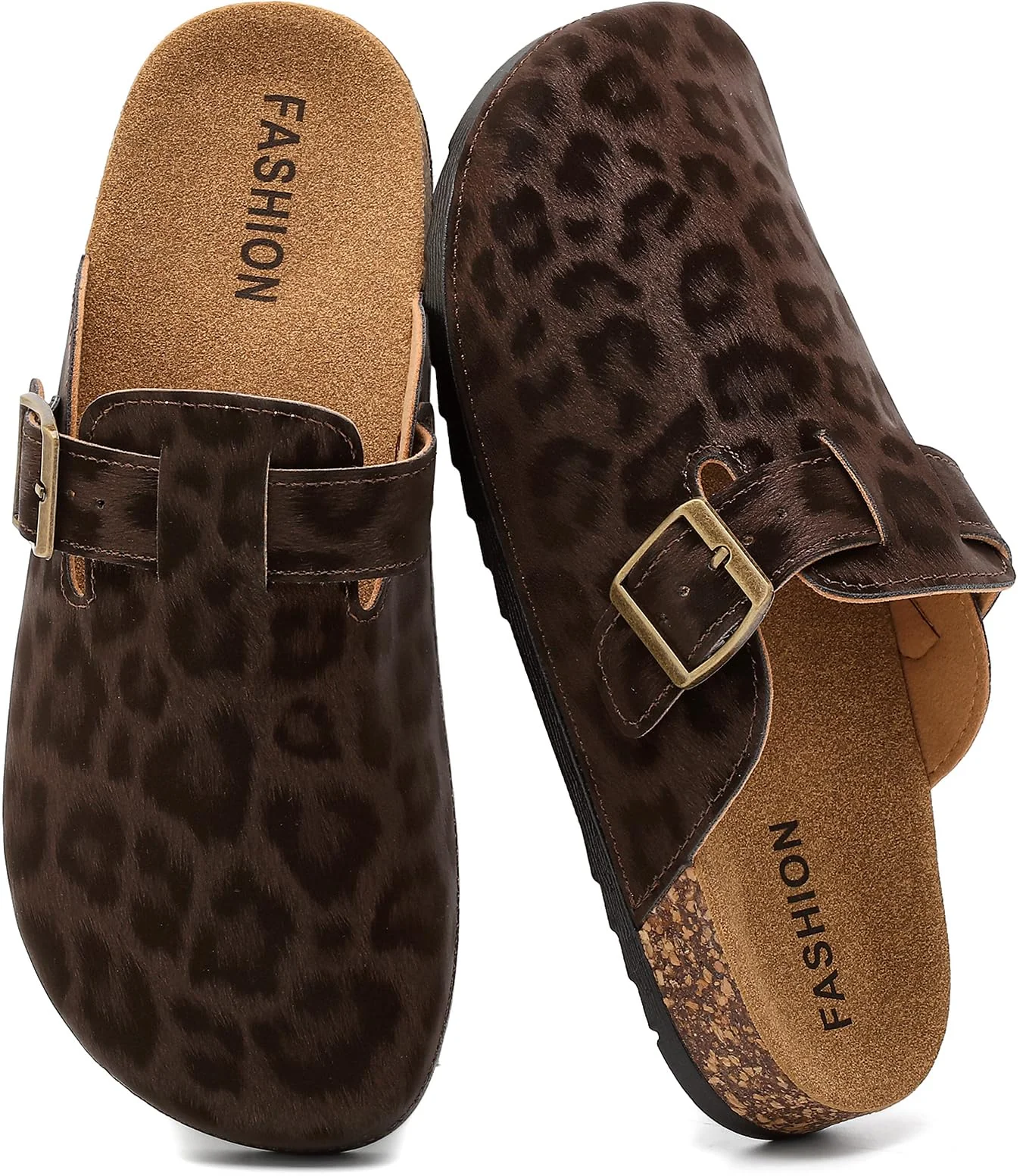 YorFotMae Leopard Buckle Clog